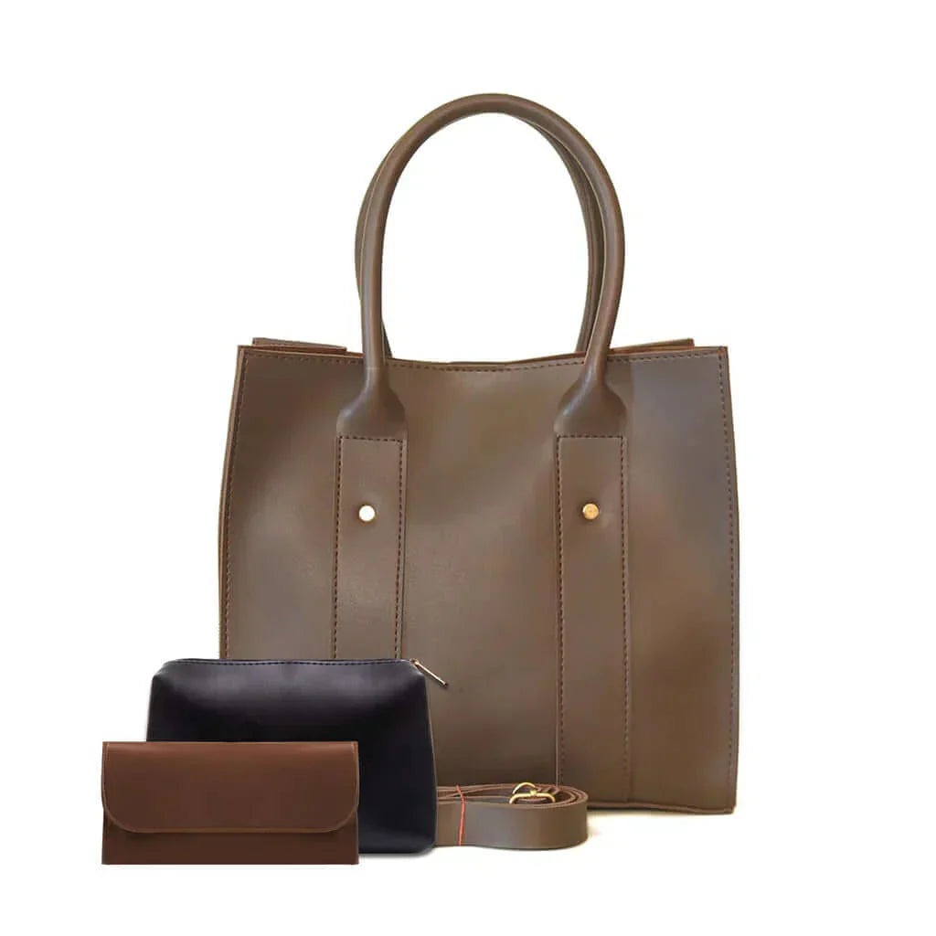 Alberta 3 Pcs Choco women's tote bag in choco by Bag X