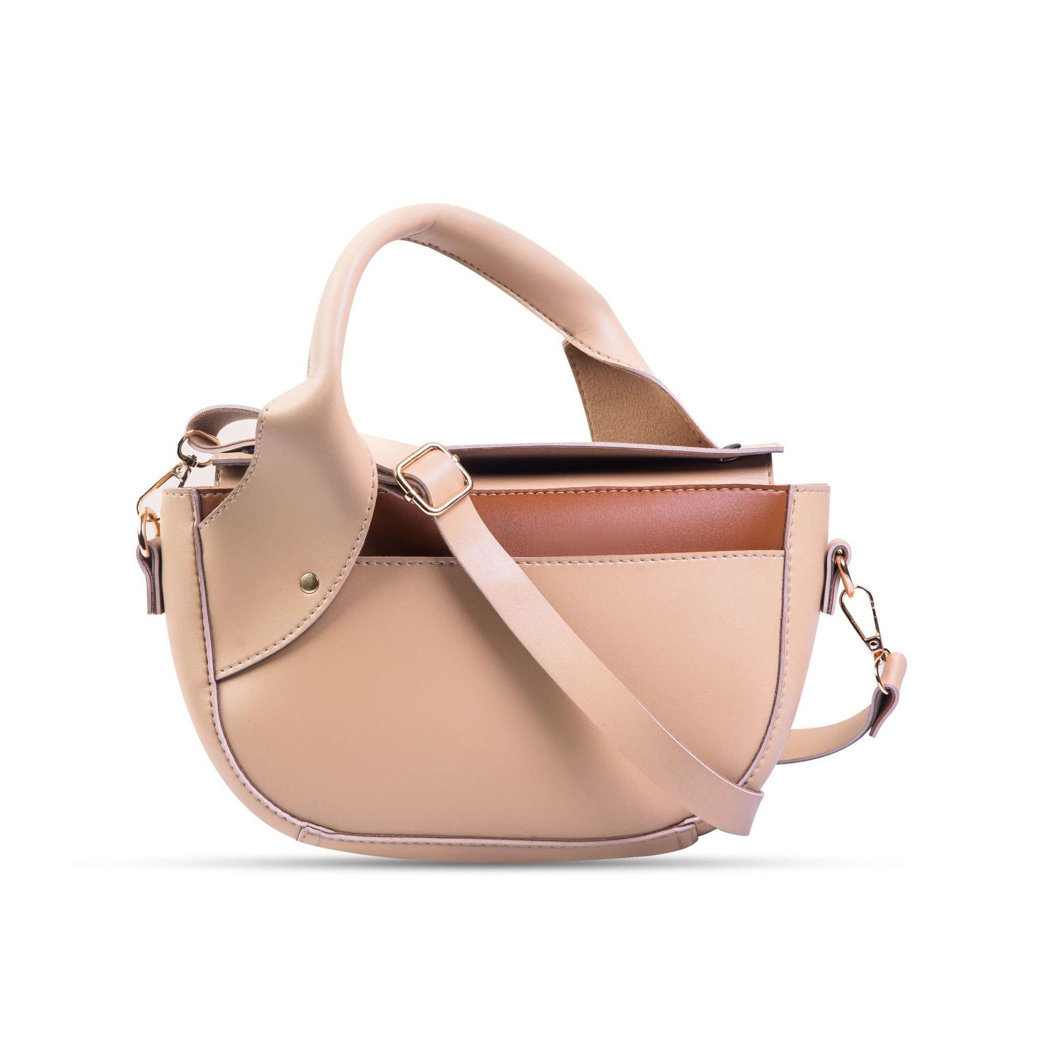 Twisted Handle Beige women's shoulder bag in beige by Bag X