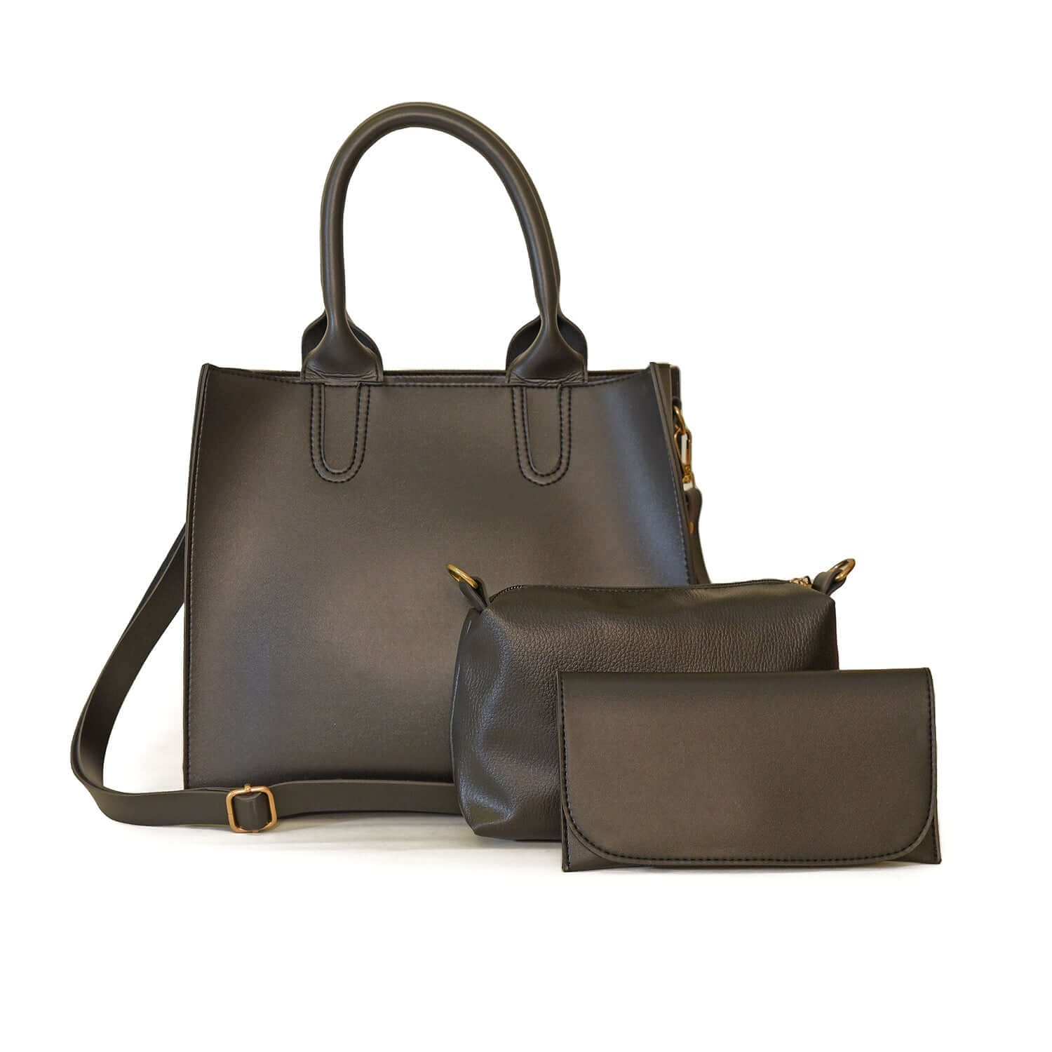 Vista 3 Pcs Black women's handbag in black by Bag X