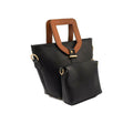 Voyage Black / Brown women's shoulder bag in black by Bag X