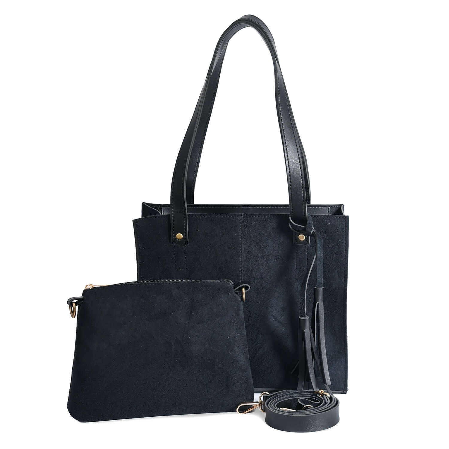Suede Black Bag women's shoulder bag in black by Bag X