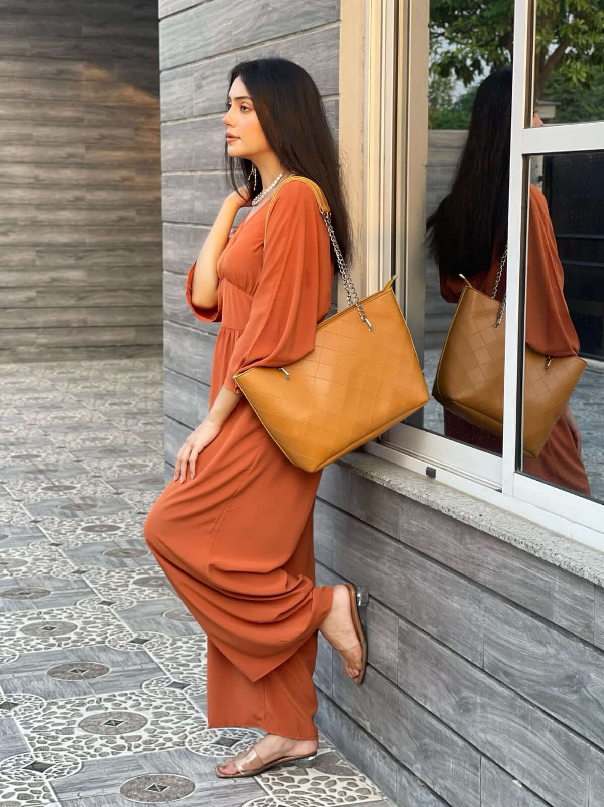 VEGAS MUSTARD WITH BLACK CHAIN - Bag X