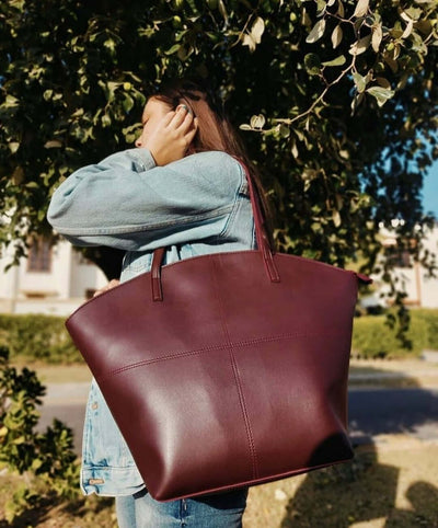 TOTE SHOULDER MAROON