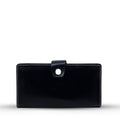Long Leather Wallet With Button Black women's wallet & clutch in black by Bag X