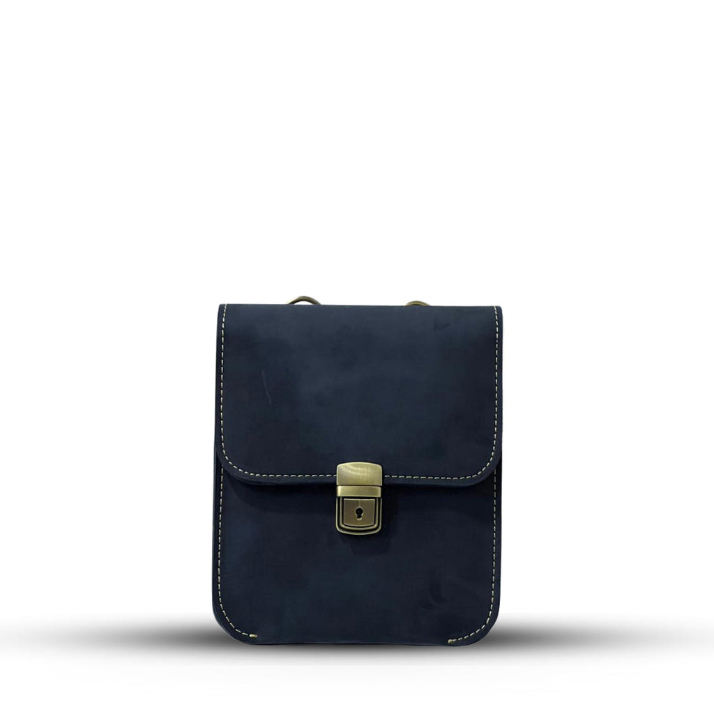 Leather Cross Body Bag Nubuck Black