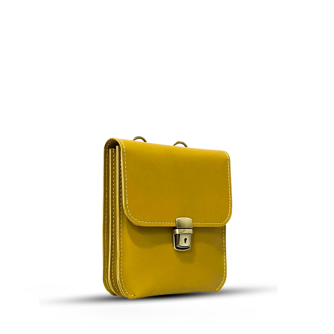 Pull Up Leather Cross Body Bag Camel