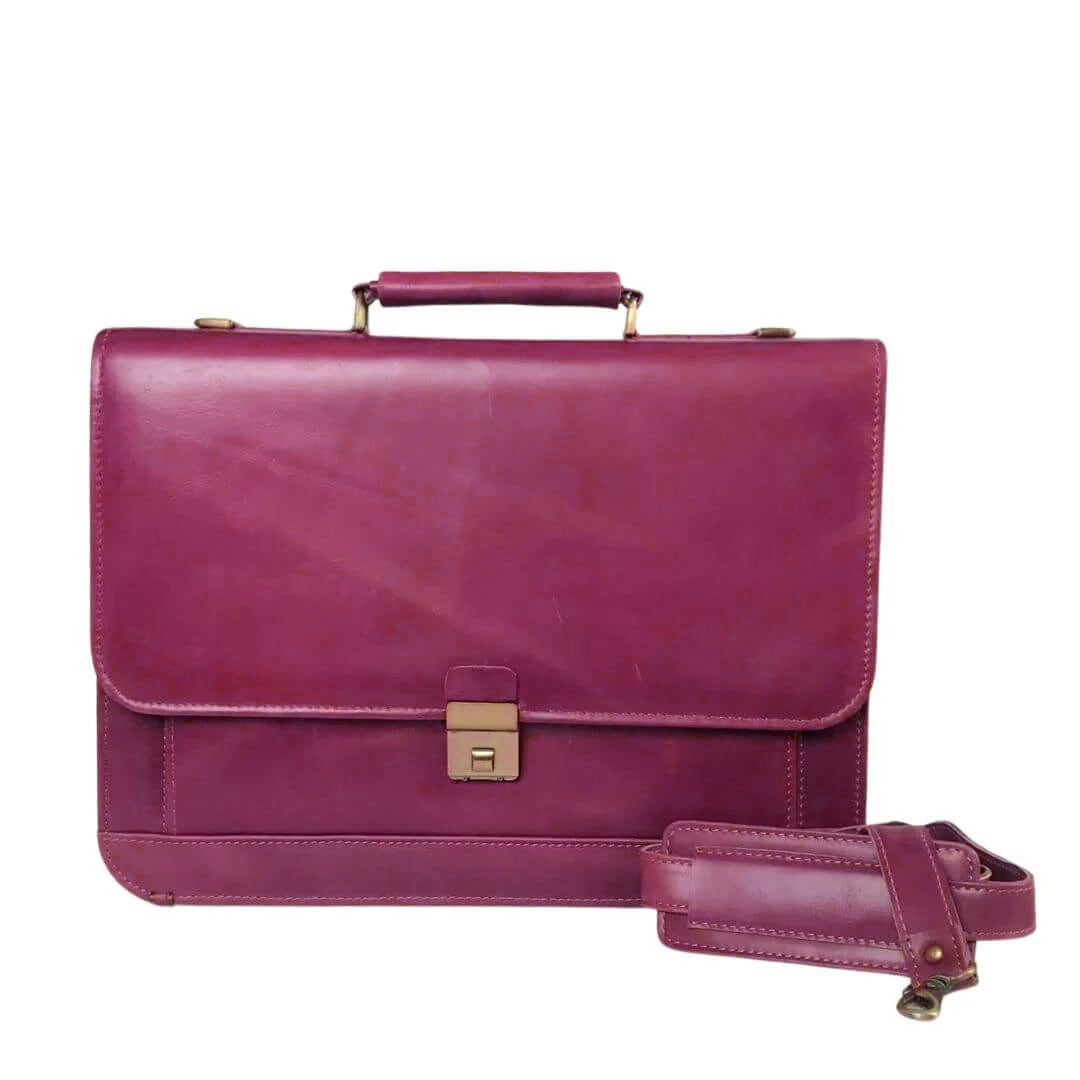 Leather Laptop Bag Maroon A5