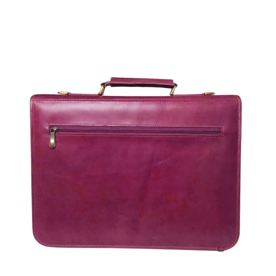 Leather Laptop Bag Maroon A5