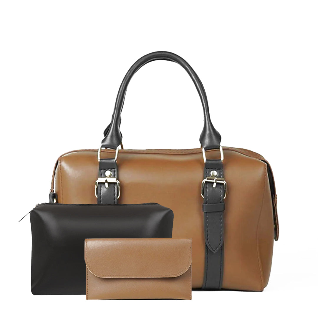 Twin Brown women's shoulder bag in brown by Bag X