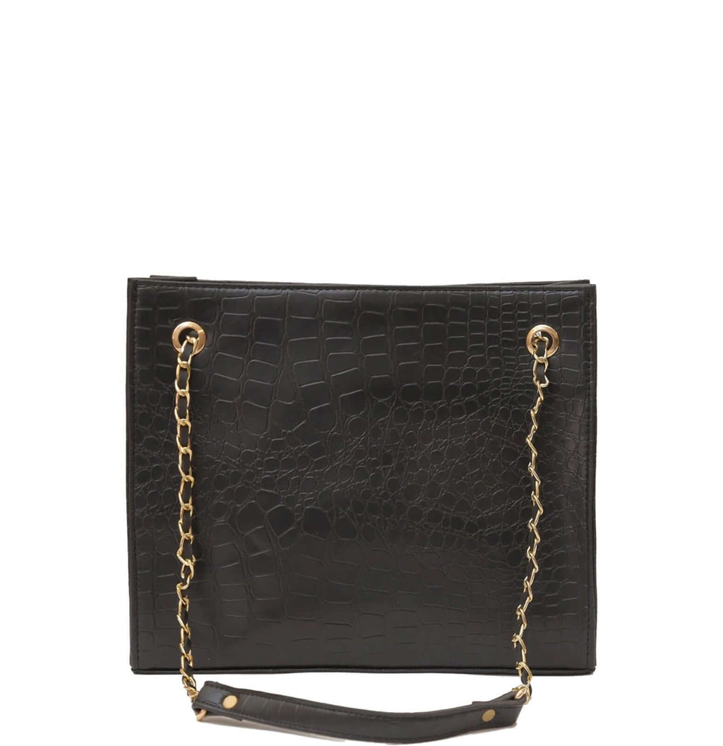 CROCODILE TOTE BLACK - Bag X