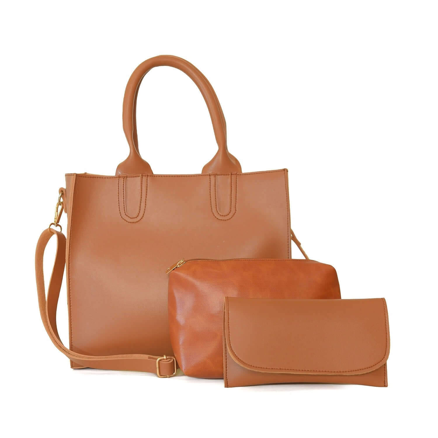 Vista 3 Pcs Brown women's handbag in brown by Bag X