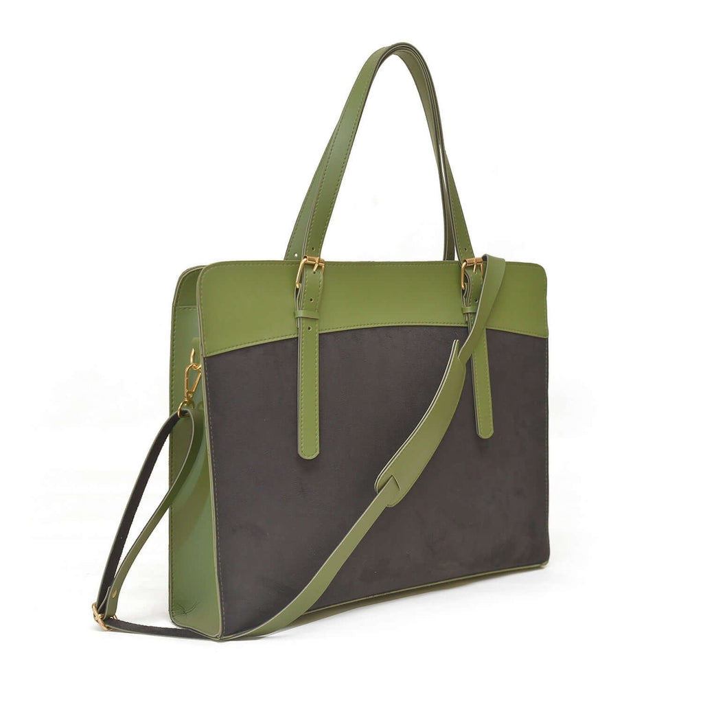 Olive Laptop Bag - Leftover women's laptop & office bag in olive by Bag X
