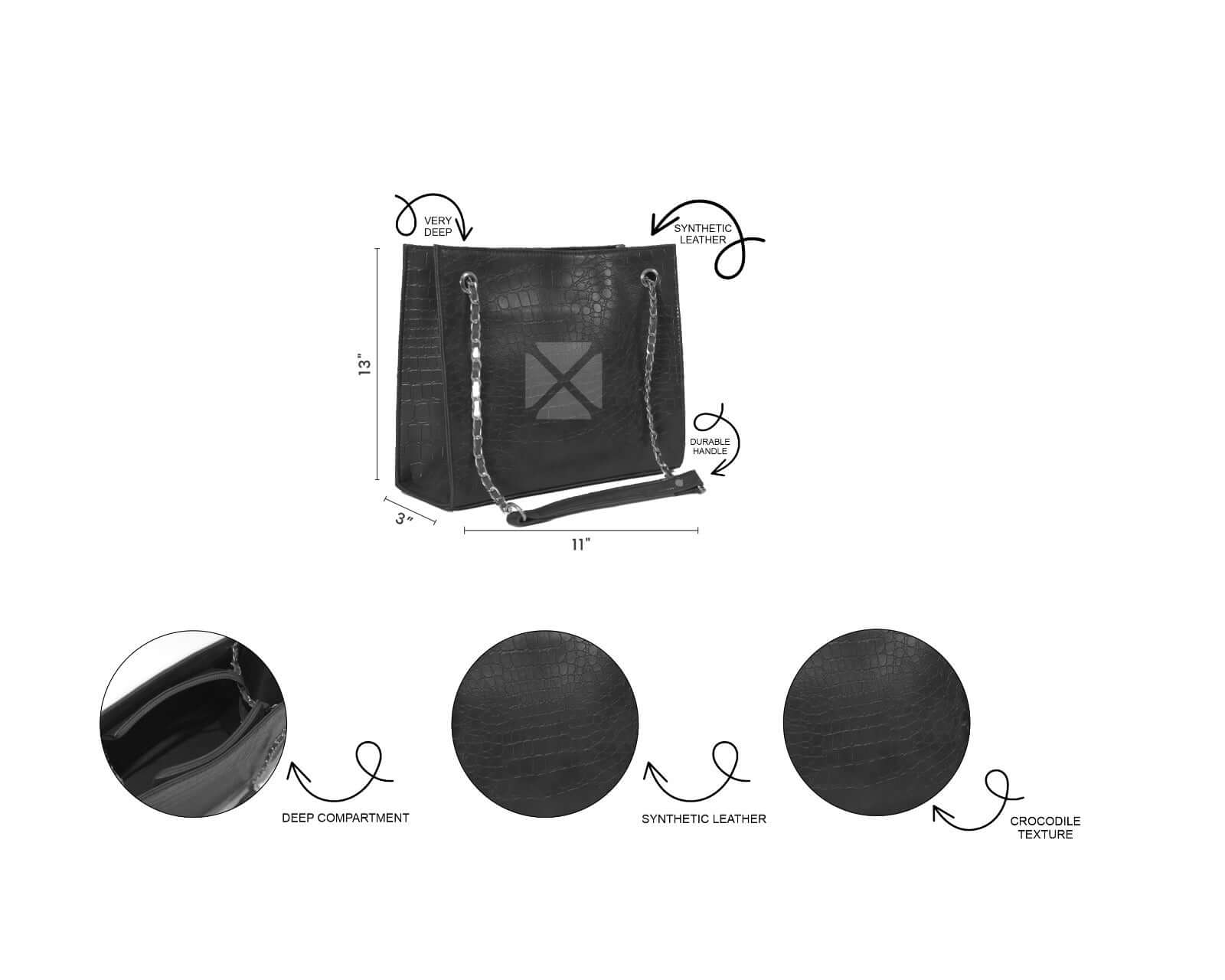 CROCODILE TOTE WHITE - Bag X