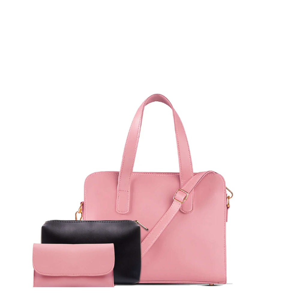 Hazel 3 Pcs Pink women's handbag in pink by Bag X