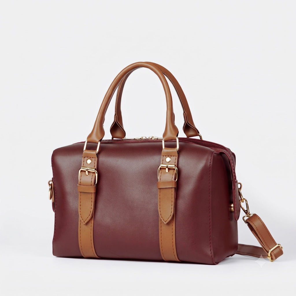 Twin Maroon women's shoulder bag in maroon by Bag X