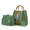 Capri 4 Pcs Green women's crossbody bag in green by Bag X