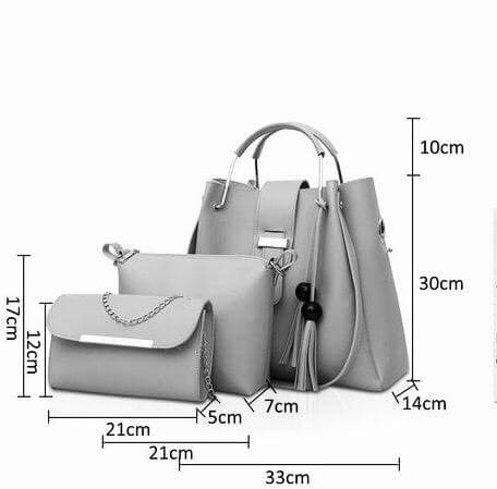 Alexa 3 Pcs Brown women's crossbody bag in brown by Bag X