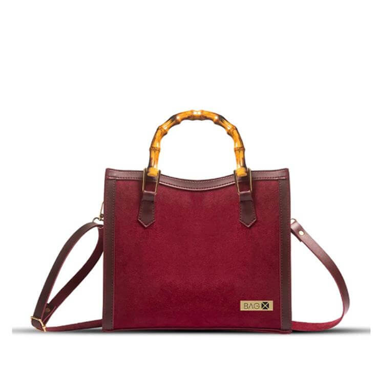 Wood Craft Maroon - Leftover women's handbag in maroon by Bag X