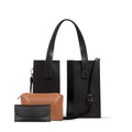 Baku 3 Pcs Black women's wallet & clutch in black by Bag X