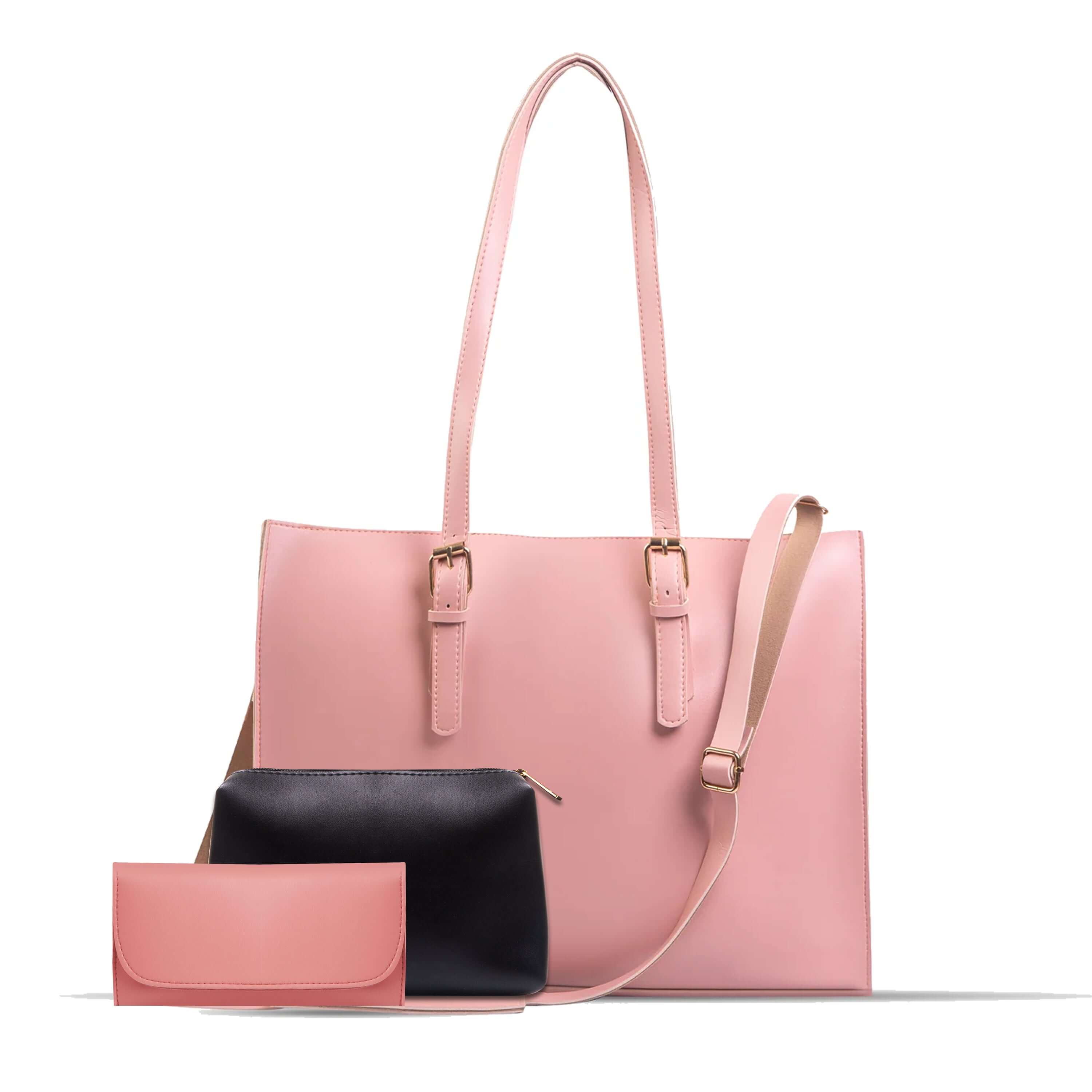 Blossom 3 Pcs Pink women's tote bag in pink by Bag X