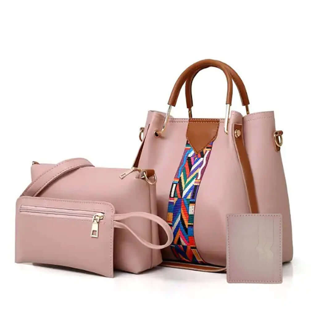 Capri 4 Pcs Pink women's crossbody bag in pink by Bag X