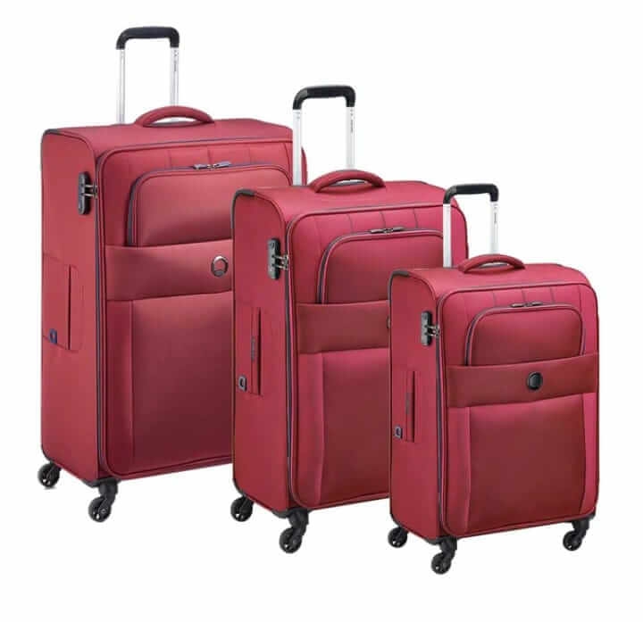 Delsey Paris Cuzco 4W Red Soft Suitcase - set of 3 - Bag X