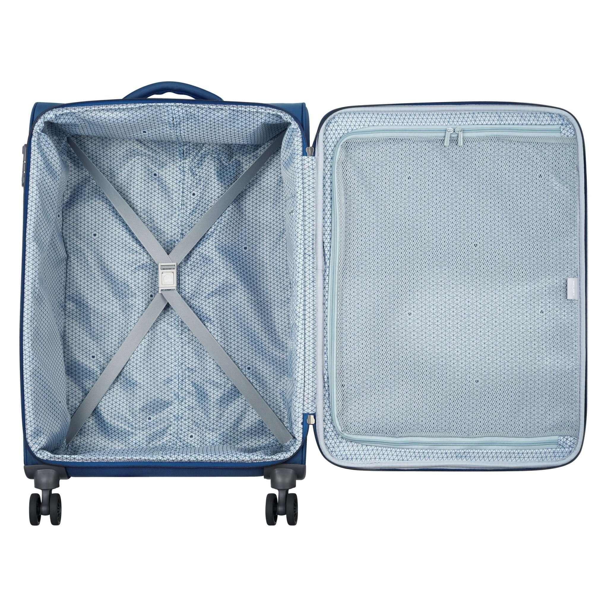 Delsey Caracas 4W Trolly Blue Expandable - Set of 3 - Bag X