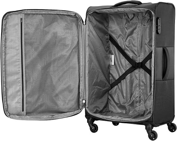 American Tourister Duncan Set of 3, Soft Luggage Trolley Bags With TSA Lock, 55+68+81cm, Black - Bag X