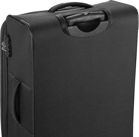 American Tourister Duncan Set of 3, Soft Luggage Trolley Bags With TSA Lock, 55+68+81cm, Black - Bag X