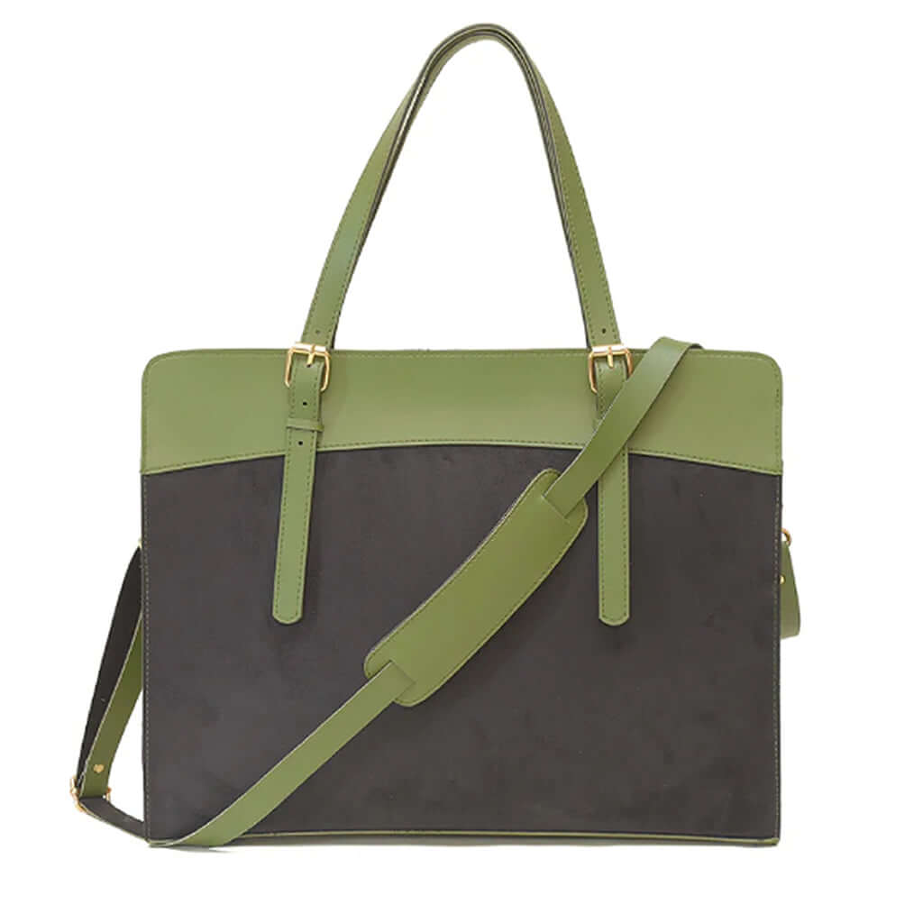 Olive Laptop Bag - Leftover women's laptop & office bag in olive by Bag X