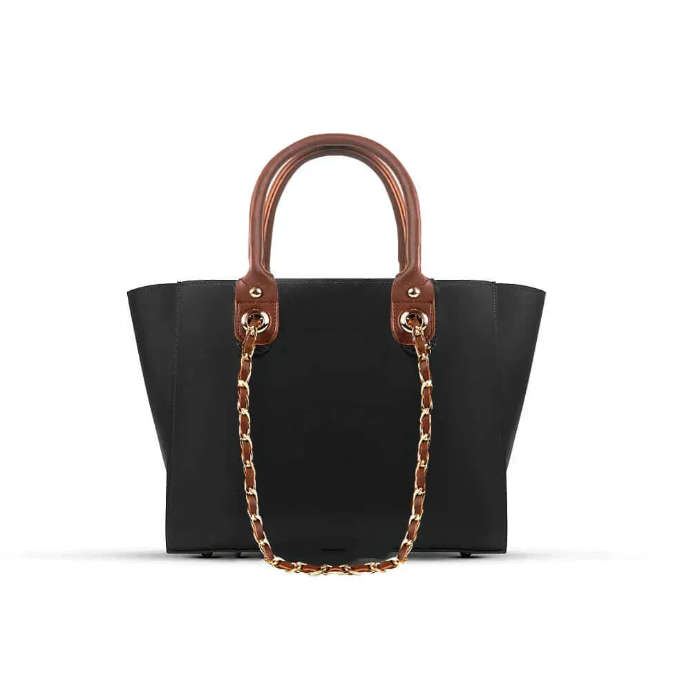 Plush Black/brown women's handbag in black by Bag X