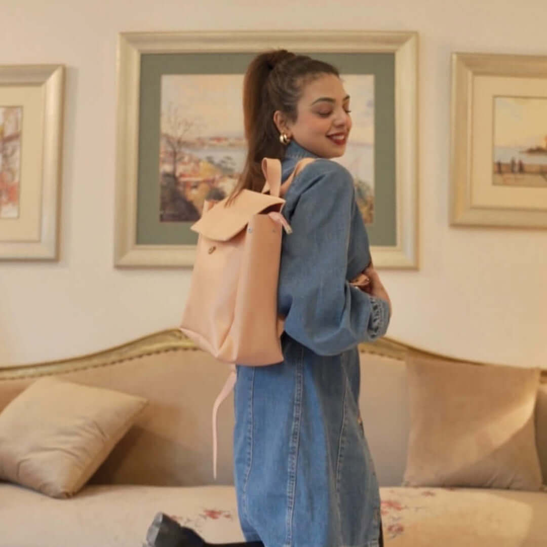 Bagpack Pink - Leftover women's backpack in pink by Bag X