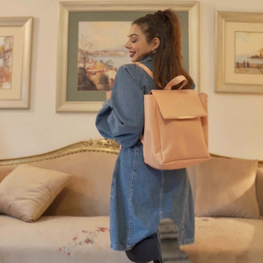 Bagpack Pink - Leftover women's backpack in pink by Bag X